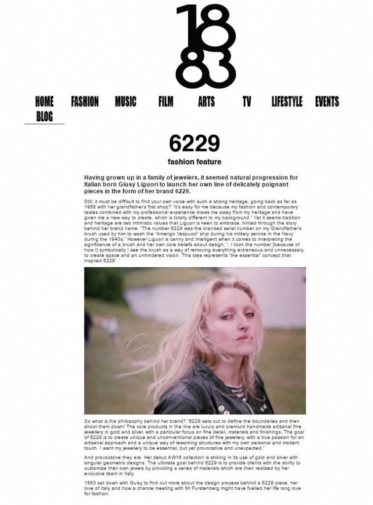 Giusy Liguori's interview with 1883 Magazine